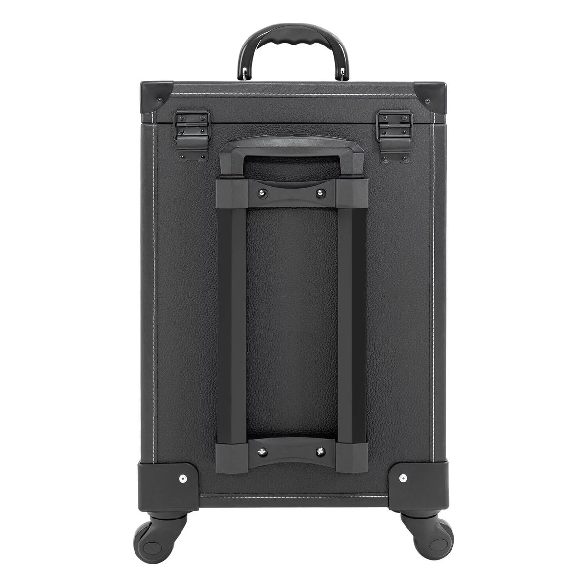 4 ZhdnBhnos Rolling w/ Makeup Trolley Wheels Box Case & Cosmetic Storage Organizer Lock Train Polish (Black) Luggage Nail