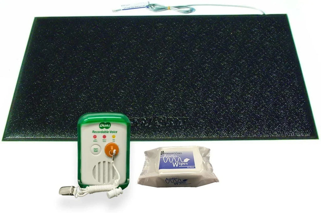 Sensing - Prompts Prevention With and Recordable Wander (Floor Caregiver Voice Mat Floor Monitor Pressure Two 24"x46") Alarm Mat Smart