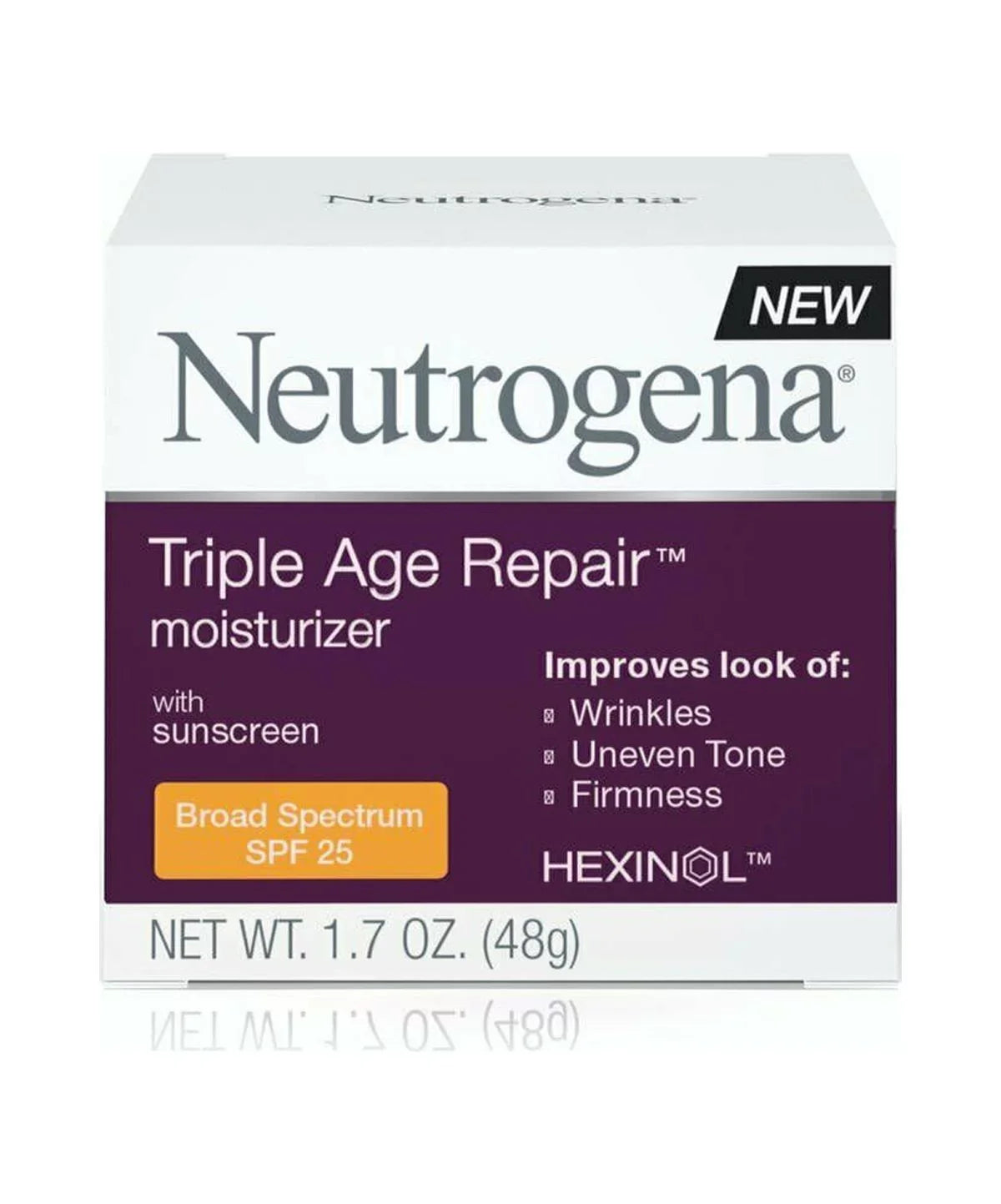 25 Neutrogena Skin, Wrinkles, Anti-Wrinkle Facial of look Evens Vitamin Moisturizer Repair Tone, with Sunscreen, Pack C SPF 1.7 Daily Firms Triple Skin Age help 2 oz Smooth and