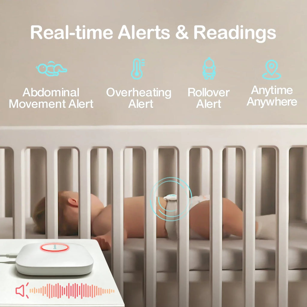 Movement Anywhere, Sense-U Movement, and Base and Position Smart on Sleeping Abdominal - Anytime, Baby's Monitor Baby Abdominal Green Tracks Humidity - Station Temperature, Smartphone Rollover,