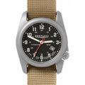 12724 Nylon Mens Classic - Black Watch Beige Titanium Strap Dial Analog Original - A-2T -