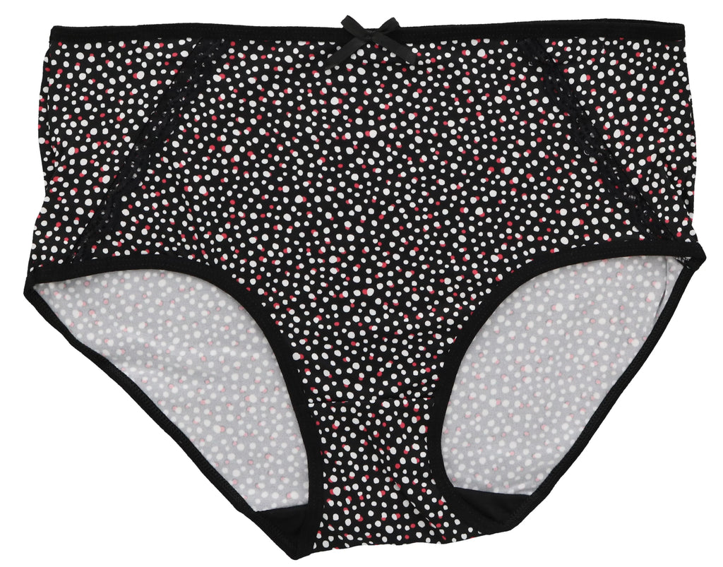 (X-Large, Plus Hot Florals) Pink Delta Intimates Sexy (5Pr) Burke Classic Women's Brief High Rise Size Panties Black
