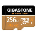 [5-Yrs 256GB Game Micro Go U3 Cameras, R/W Pro Memory UHS-I SDXC Run C10 App Turbo A2 Free-Data-Recovery] 4K Compatible, Switch Card, Cams, Dash 100/60MB/s Nintendo Gigastone
