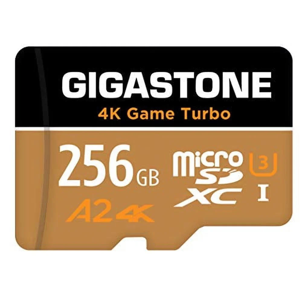 [5-Yrs 256GB Game Micro Go U3 Cameras, R/W Pro Memory UHS-I SDXC Run C10 App Turbo A2 Free-Data-Recovery] 4K Compatible, Switch Card, Cams, Dash 100/60MB/s Nintendo Gigastone