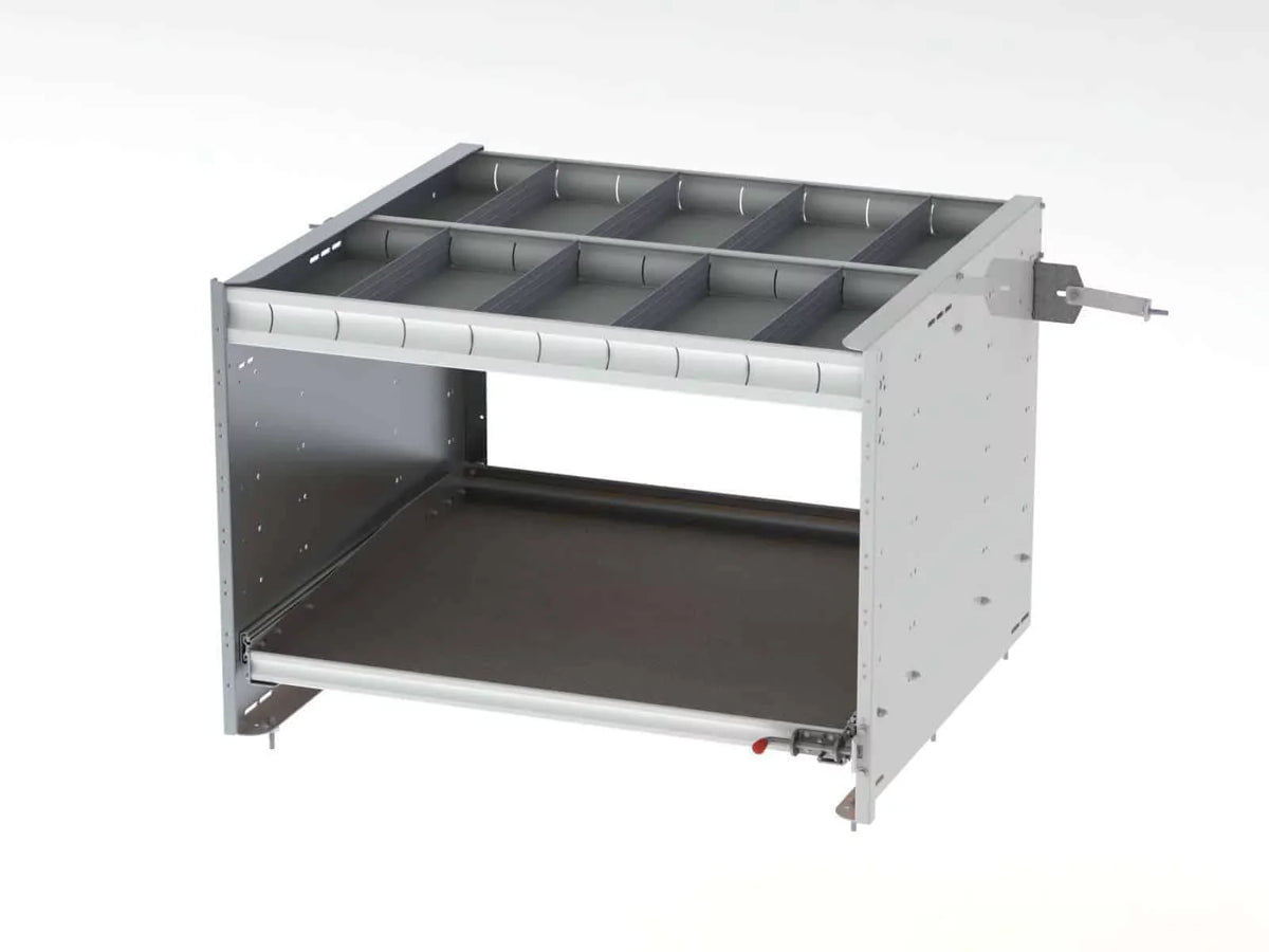 x 38"d 30"h, Tray 1 with Shelf 45"w x Axess Drawer, / 1 Aluminum, 5032-1