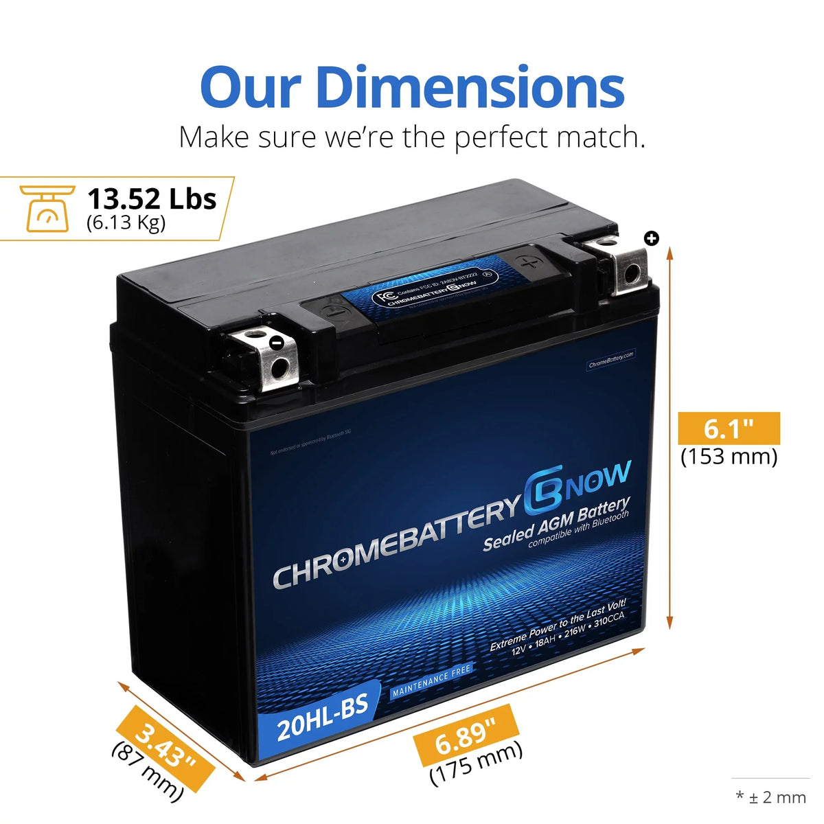 Battery 900 2020) 90 Volt,18 Smartphone Gti (20hl-bs (2018 Wireless Chrome AGM Connectivity Ytx20hl-bs Battery Cca) Ah, 270 Personal Now (sea-doo) - Intelligent for - Watercraft Years Brp 12