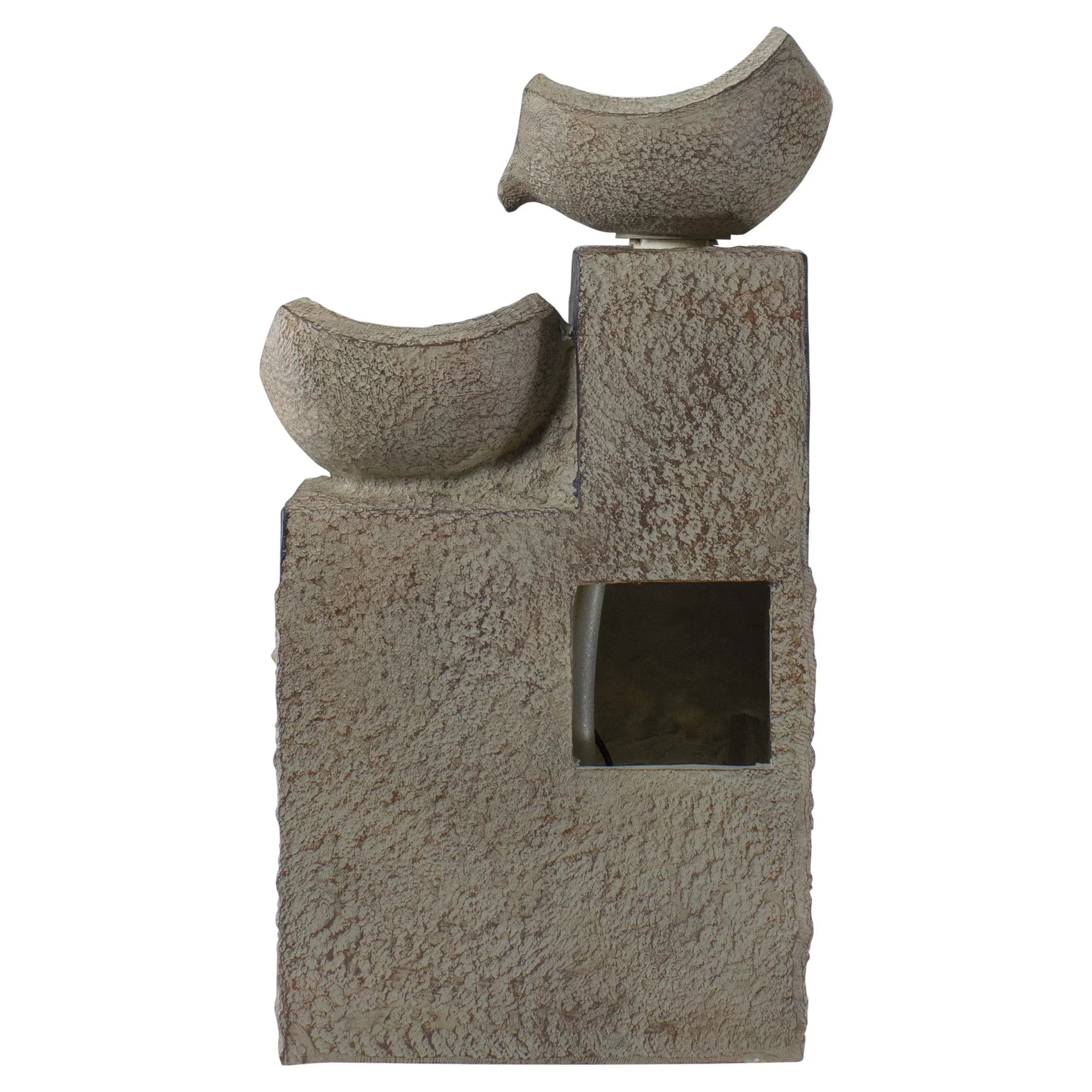 Lighted Cascading Northlight Bowl LED 3-Tier 21" Outdoor Water Fountain