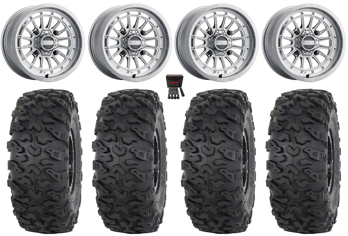 / Wheels Talon Cut MetalFX Tires T4 Can-Am Roctane X3 1000 Contrast Maverick 30" Gm Pioneer 15" Honda / Delta