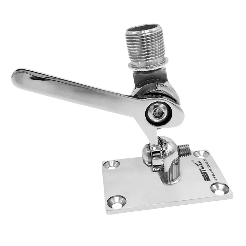 for Ratchet Stainless Base VHF Dinghy Adjustable Mount Kayak Boat Steel Marine Radio Inflatable