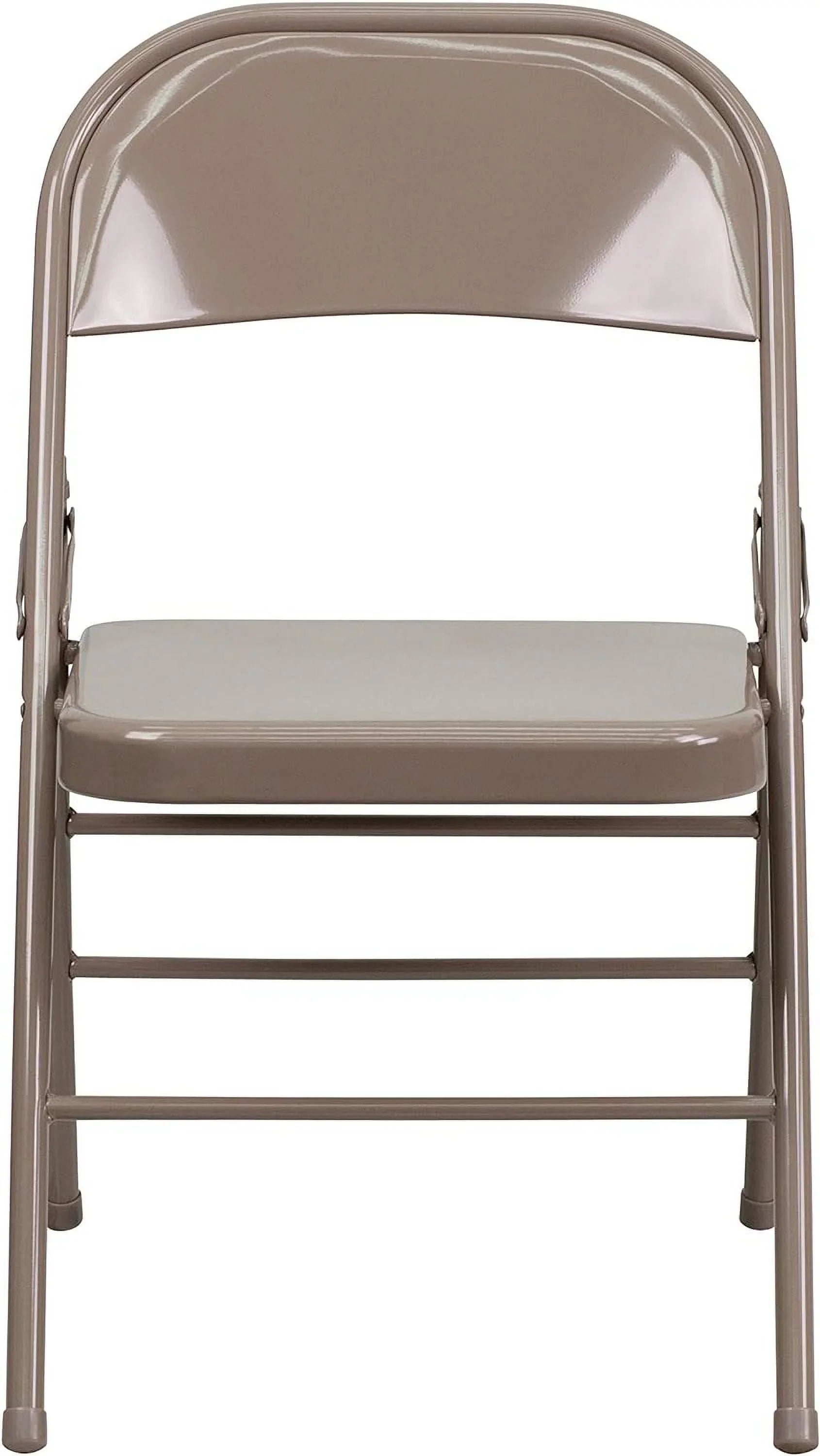 Triple Series HERCULES & Hinged Beige Metal Folding Chair Double Braced