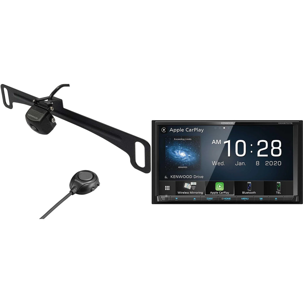 DDX9707S with View Rear License MultiMedia with Multi-Angle Kenwood Mounting CMOS-320LP Camera Receiver Plate