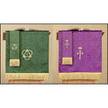Christian Pulpit Jacquard & Purple Scarf Brands Reversible Cross, Green Supply Church with LC027