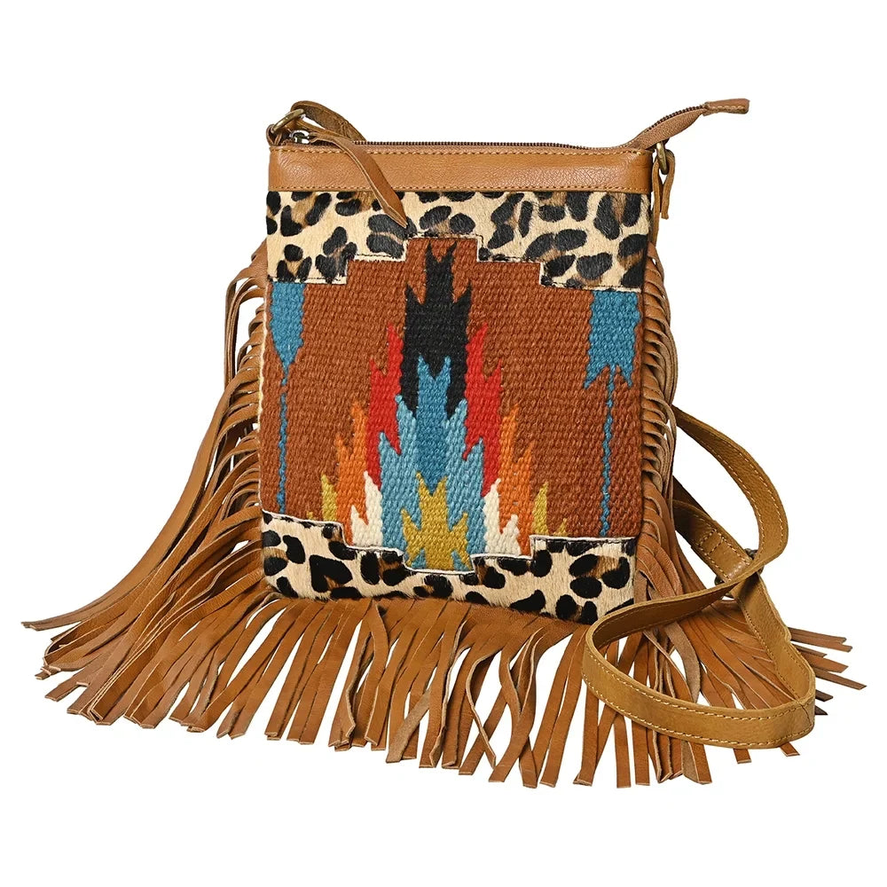 Leather OHA116 bag Wool women handbag Upcycled Hair-on Genuine HOBO purse OHLAY western OH