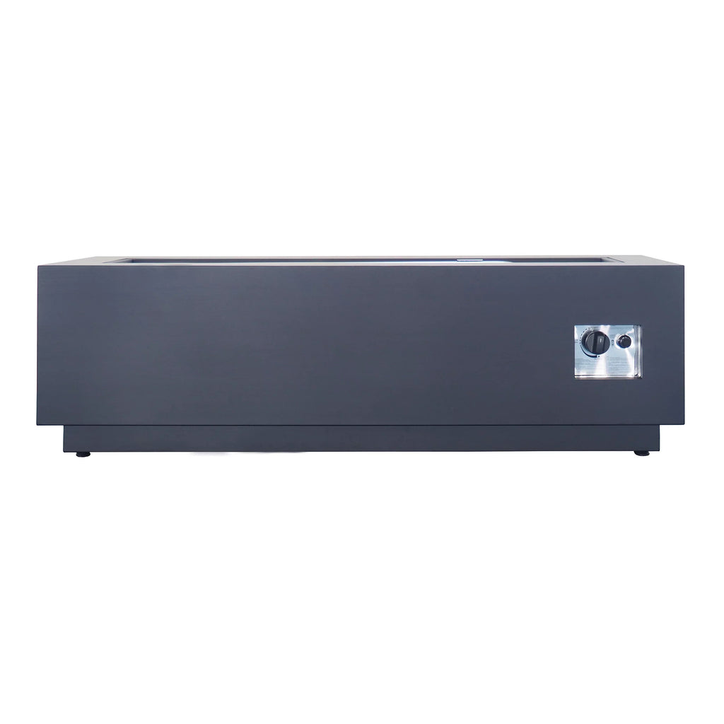 Grey Iron Gas Fire Outdoor Pit Dark , Rectangular Reign