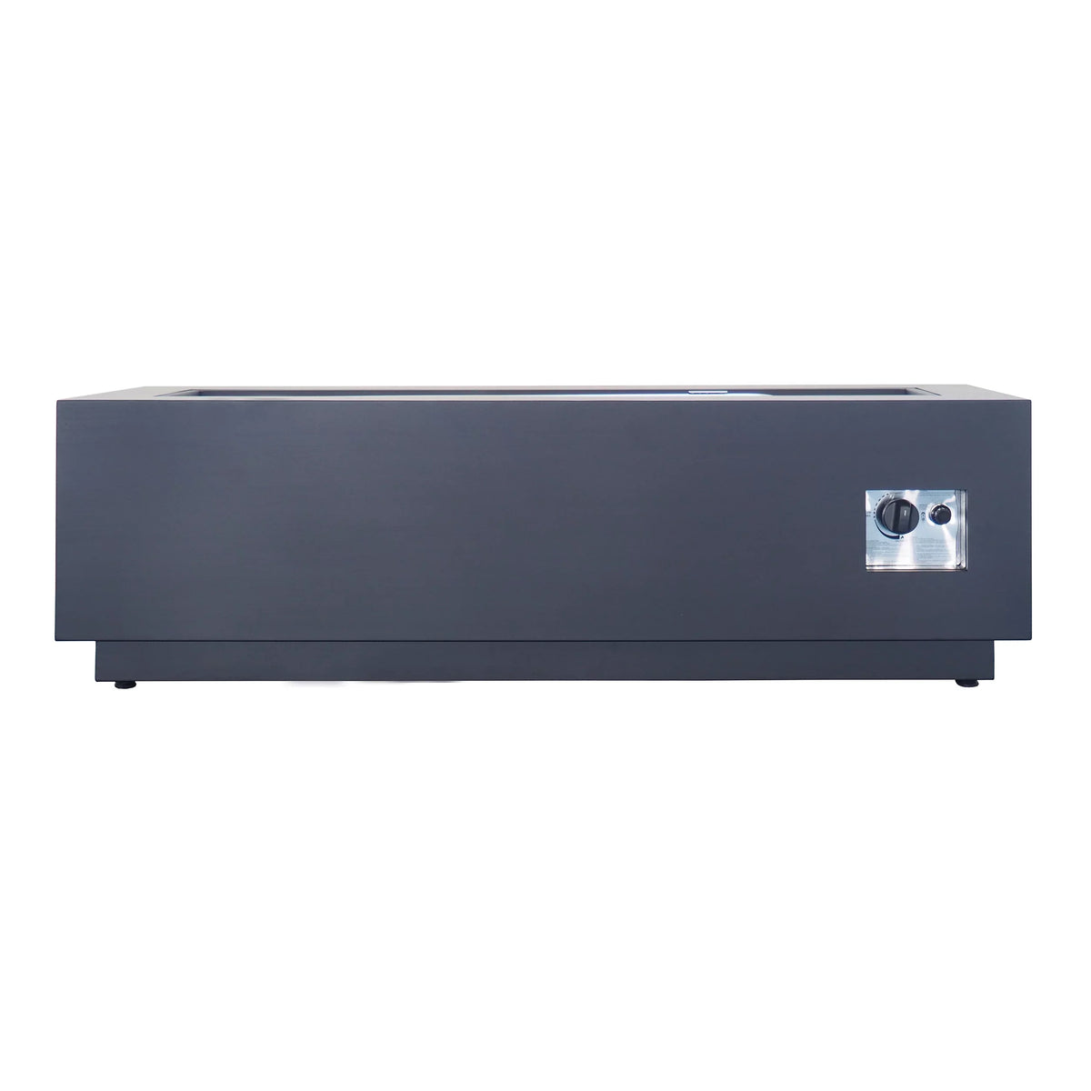 Grey Iron Gas Fire Outdoor Pit Dark , Rectangular Reign