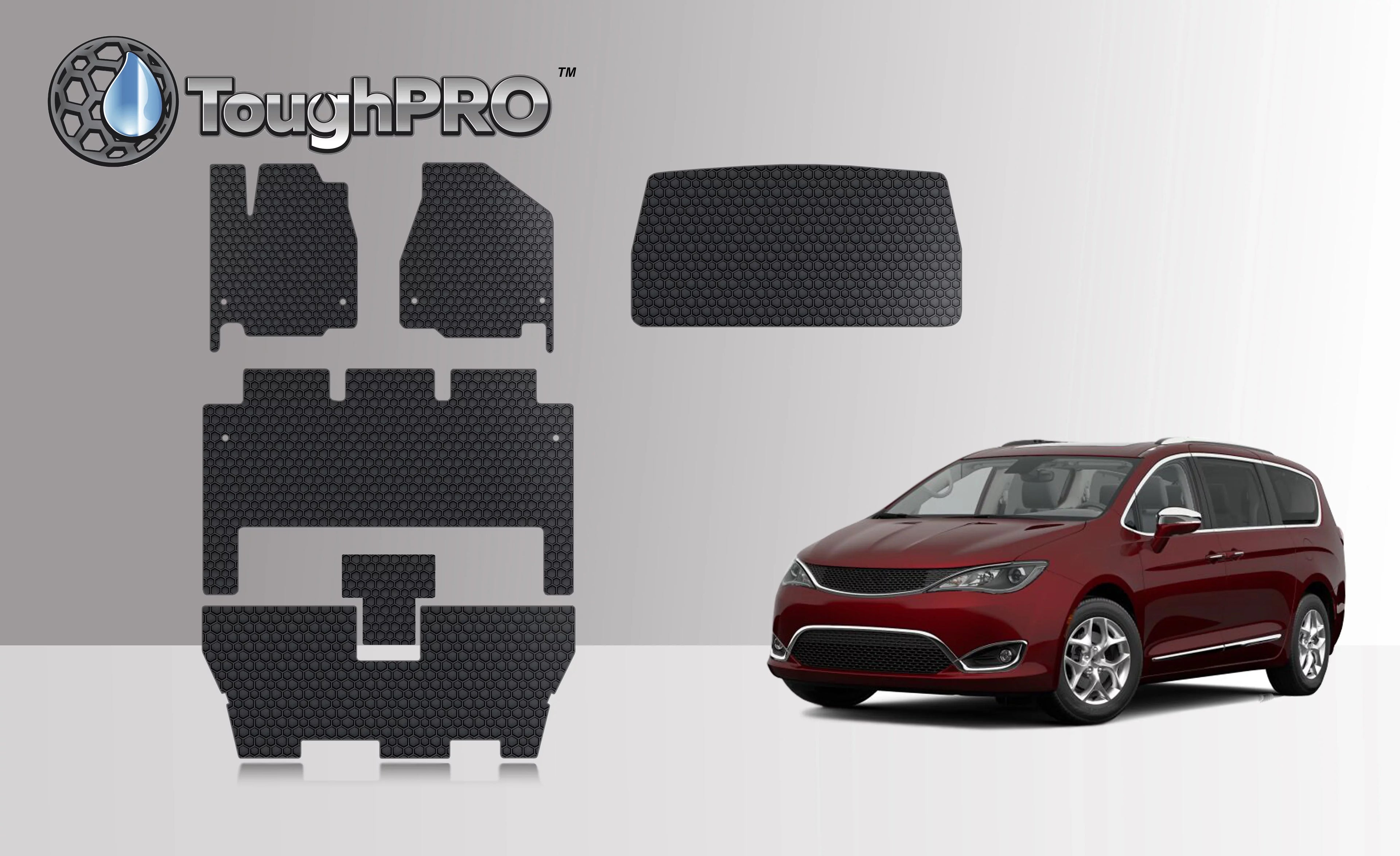 Weather All - Heavy - Mats Duty Cargo Black Rubber Full 2017 Set with Pacifica - CHRYSLER ToughPRO - -