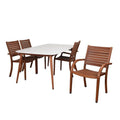 5 International Deluxe Charlotte Home Set in Amazonia Piece White Patio Dining