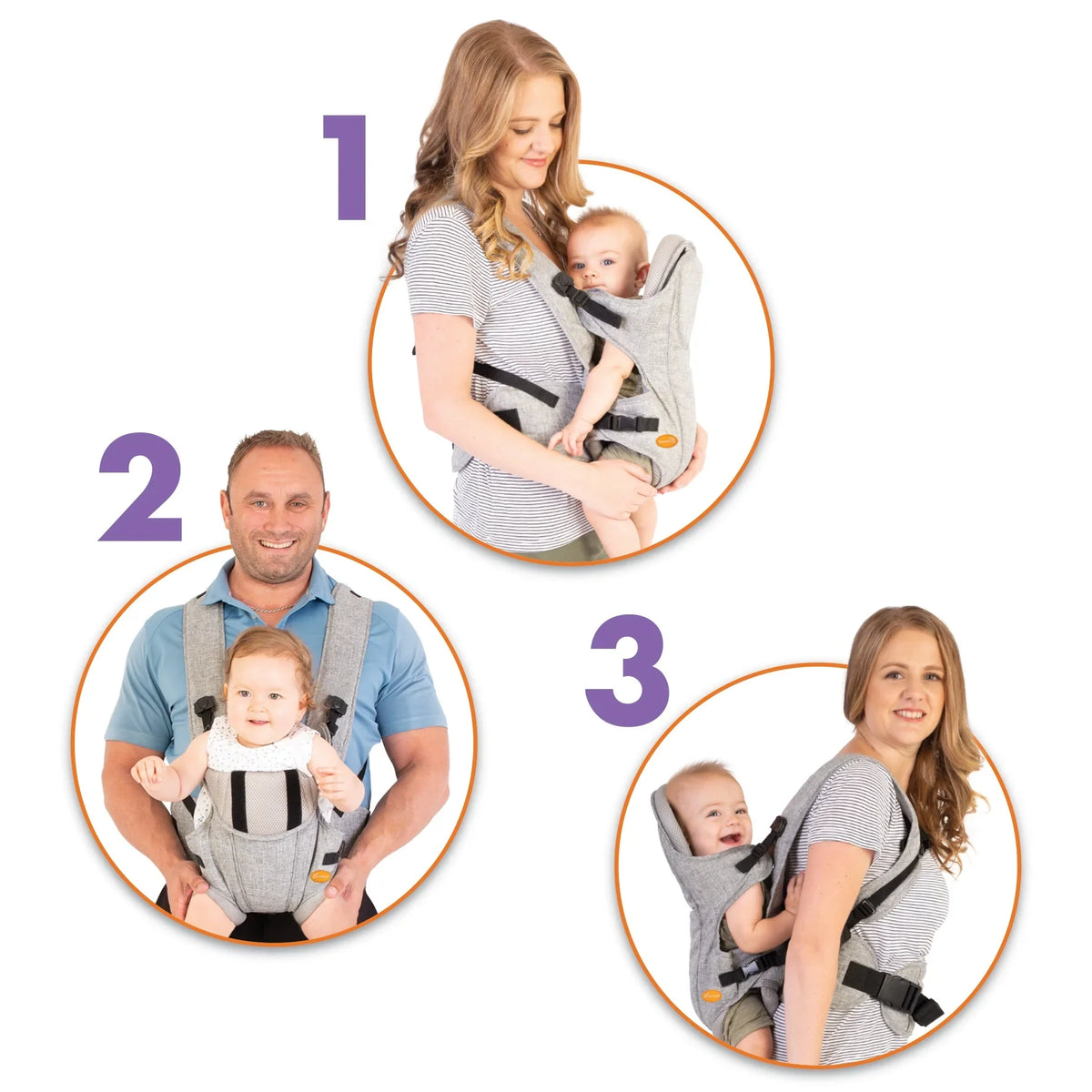 Position Dreambaby 3-in-1 Oxford Baby Adjustable Carrier