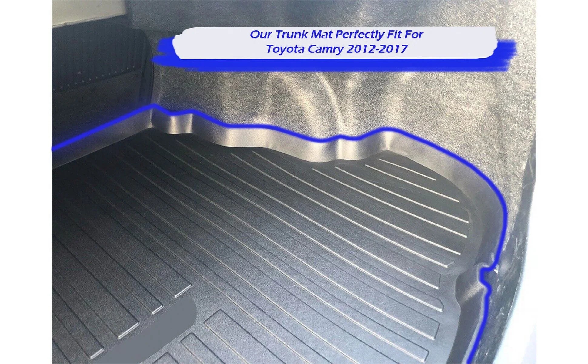 EACCESSORIES EA – – to Non-Slip with for Trunk Raised Rubber 2012-2017 Mats Cars – Weather-Resistant for – Laser Toyota Mat Trunk Mat Design Cargo – Liner Car Install Camry Easy Pre-Cut Lip Trunk