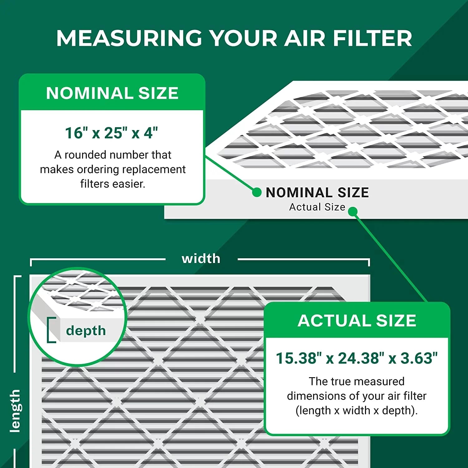 8 MERV Furnace Air HVAC AC 16x25x4 (6-Pack) Filters Pleated Filterbuy