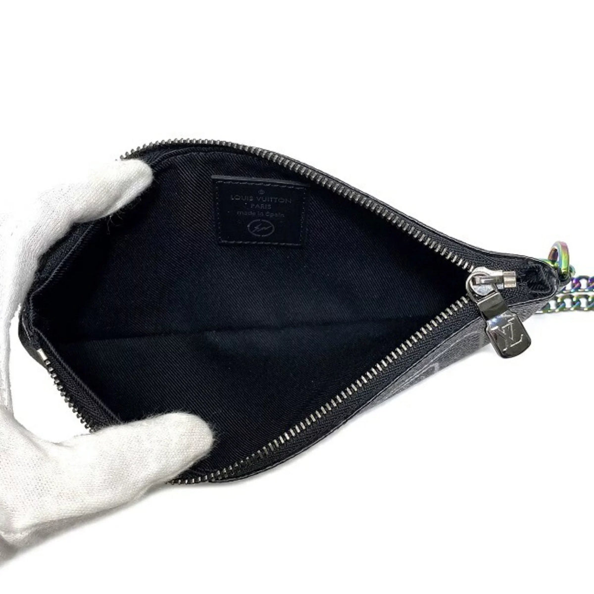 Louis Gray Black UB1137 Eclipse (Good) Hiroshi Pre-Owned VUITTON Fragment Monogram iPhone Fujiwara LOUIS Flash Vuitton Collaboration Rainbow M64433 Pouch