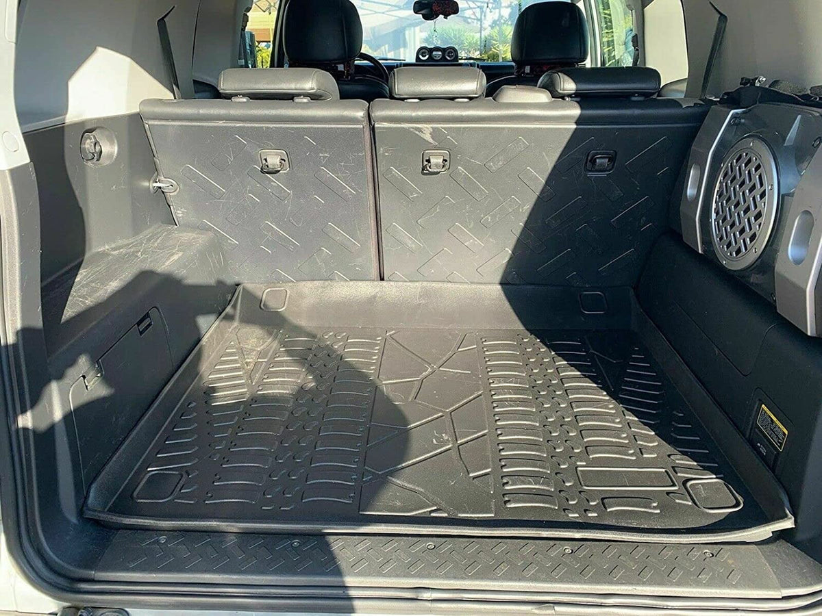 EA to Pre-Cut Mat Liner Trunk Lip Easy – Toyota Cruiser FJ – – Cargo for Weather-Resistant Design Install – – Rubber EACCESSORIES for Mats Trunk Trunk Cars Car Mat Raised 2007-2014 Laser Non-Slip with