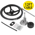 Cable Boat Accessories Ft. 12 Steering VEVORbrand Outboard Ft. Wheel, In. Rotary Mechanical with Boat 12 13