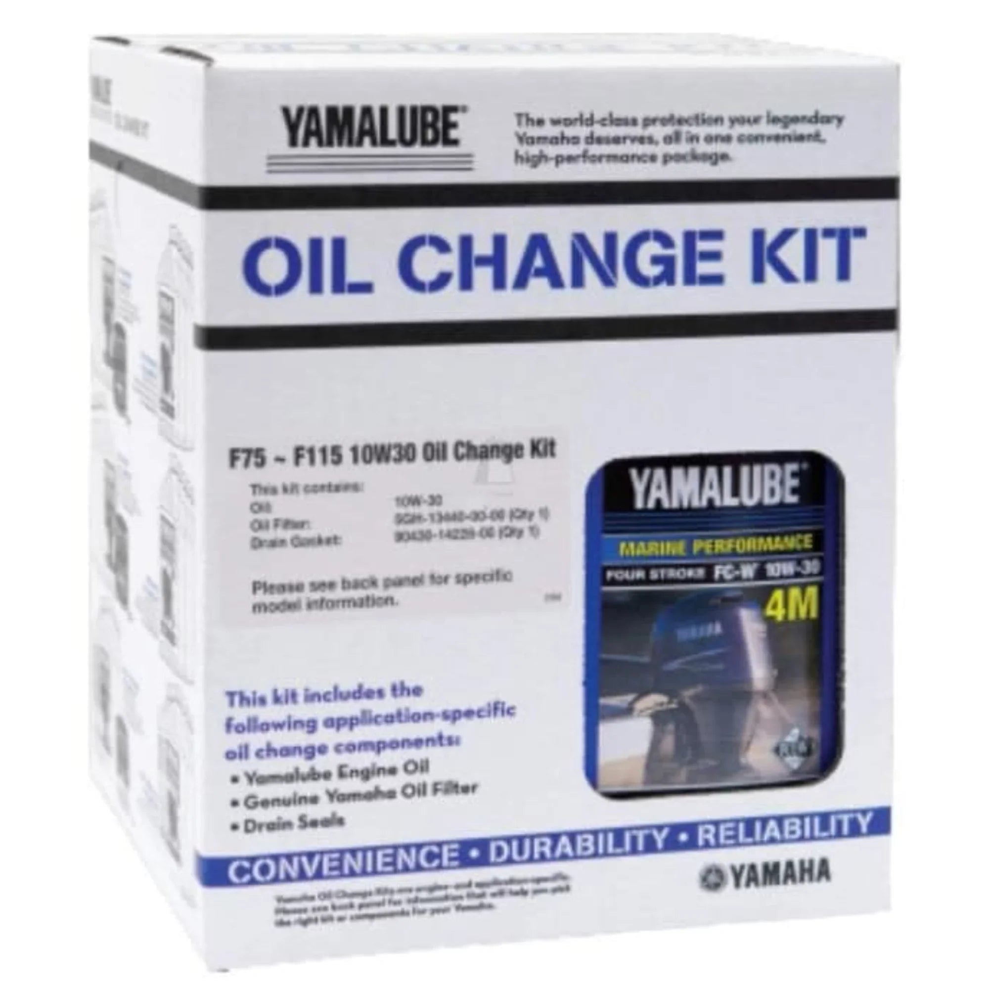 Yamalube LUB-MRNMD-KT-11 Change OEM Kit, New F75-F115 10W30 Yamaha Oil