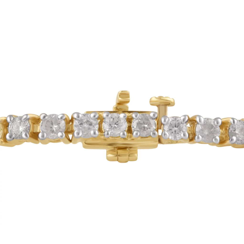 Tennis Round ct Gold, (J, 7" Arista Yellow 14K in 4.00 I2) Diamond Bracelet