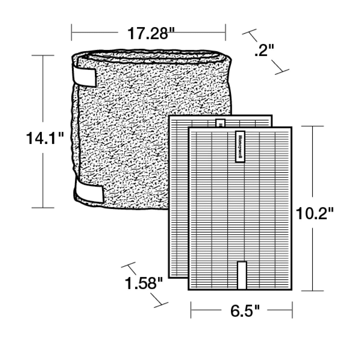 HRF-ARVP100 Pack, and R Value Pre-Filter A Filter Honeywell