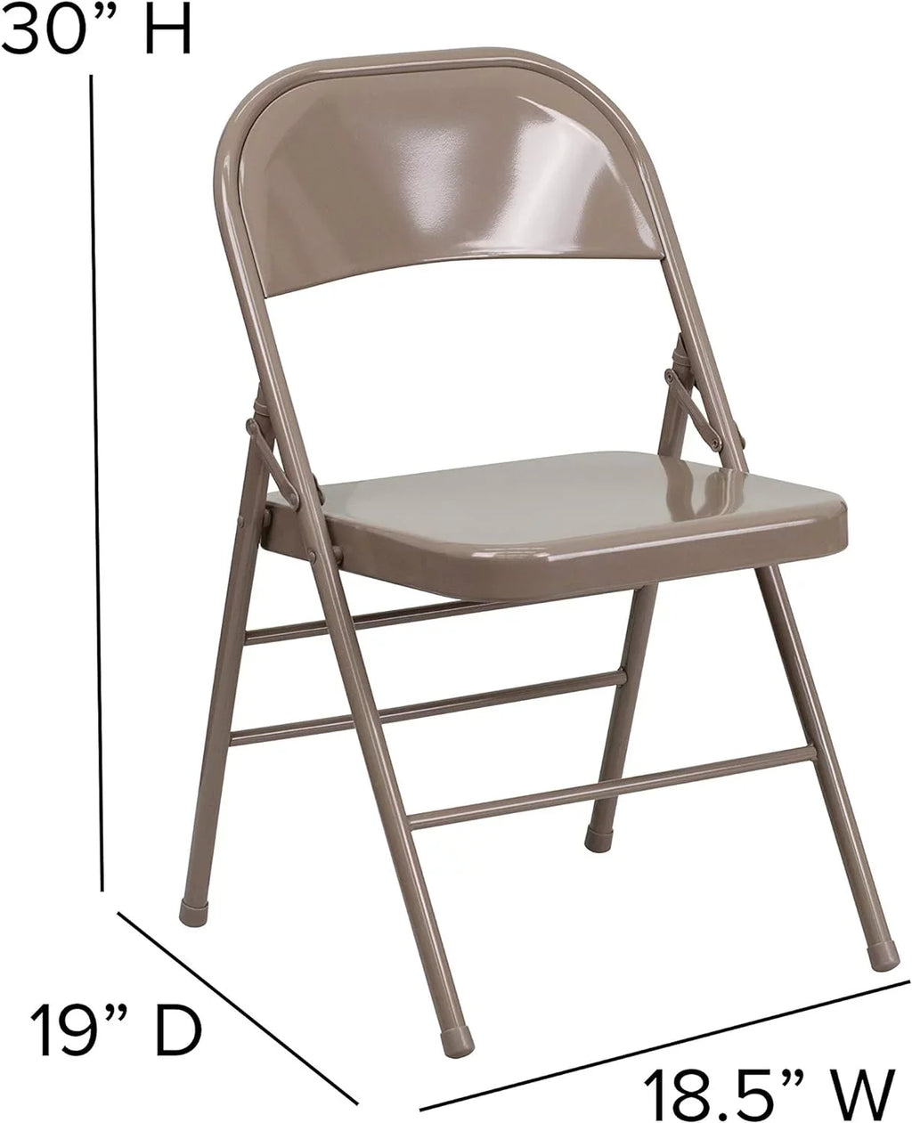 Triple Series HERCULES & Hinged Beige Metal Folding Chair Double Braced