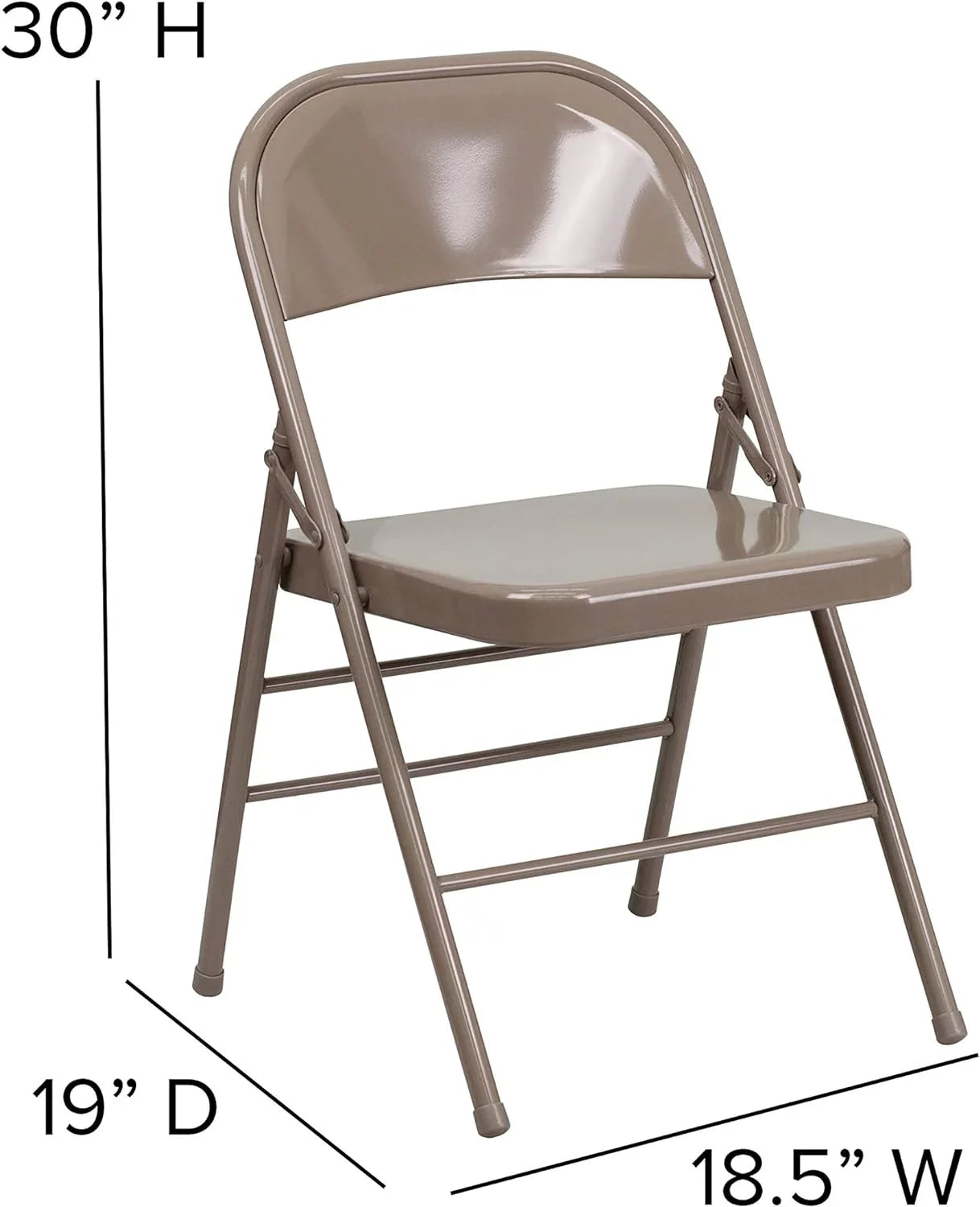 Triple Series HERCULES & Hinged Beige Metal Folding Chair Double Braced