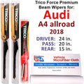 A4 (Set 3) Wiper allroad of Performance Audi w/Rear Wipers 2018 Beam
