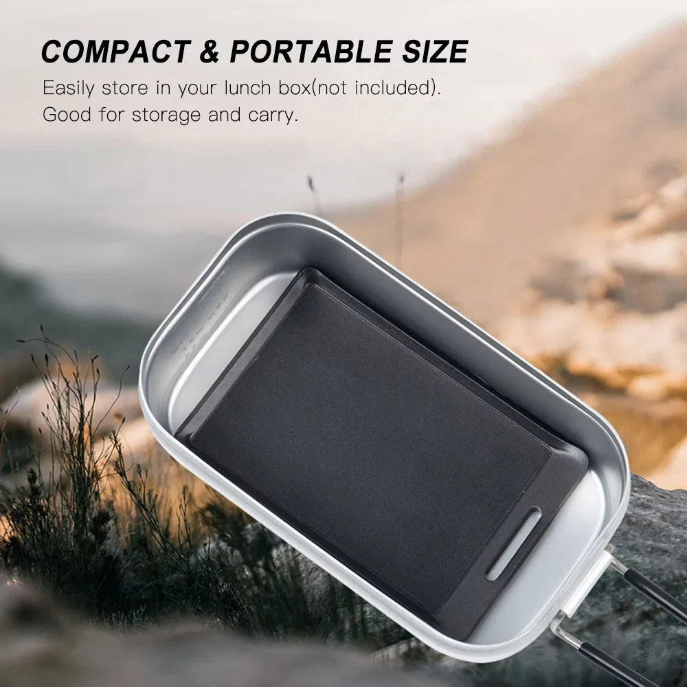 Backpacking Plate Outdoor Fishing Tray Mini Pan Griddle Barbecue MABOTO Grill for Ultra-light with Camping Barbecue Coating Non-Stick Hiking BBQ