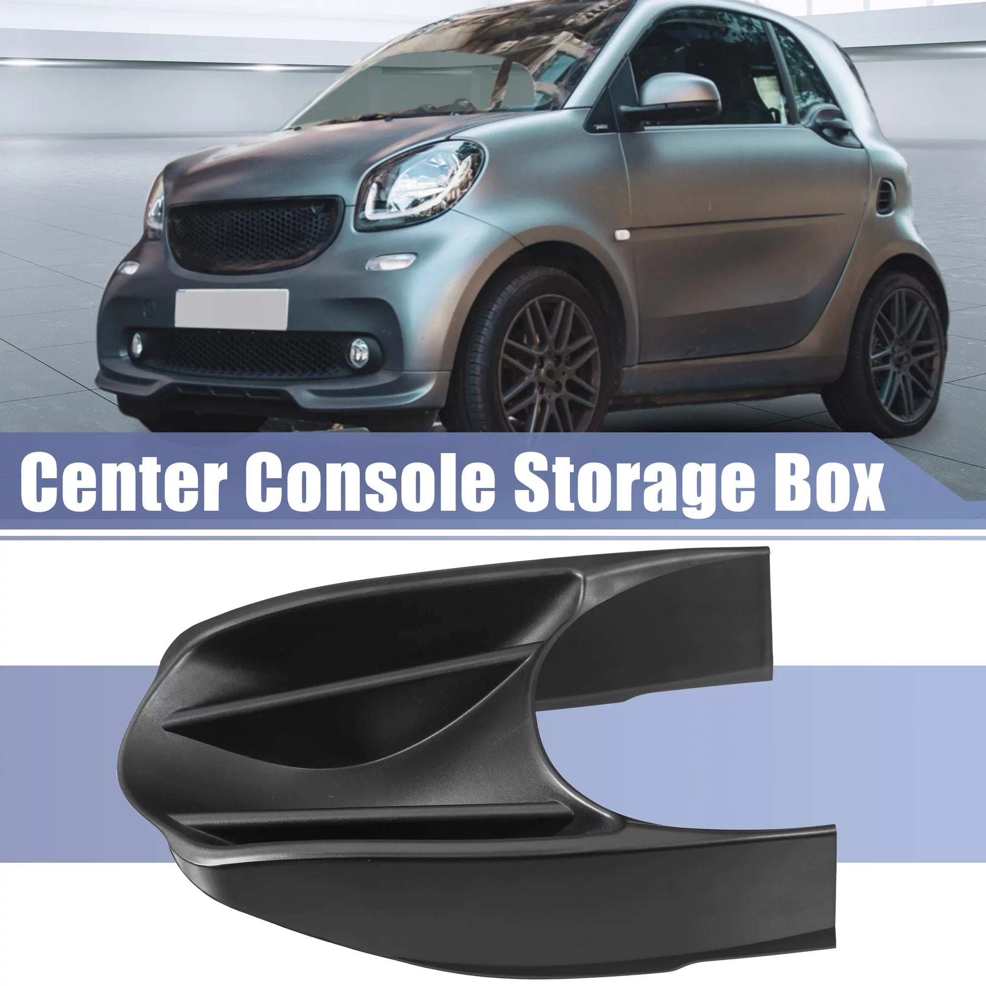 for Storage Car Accessories Smart Fortwo W453 Console Center Benz Box Black Fit Armrests 2014-2018