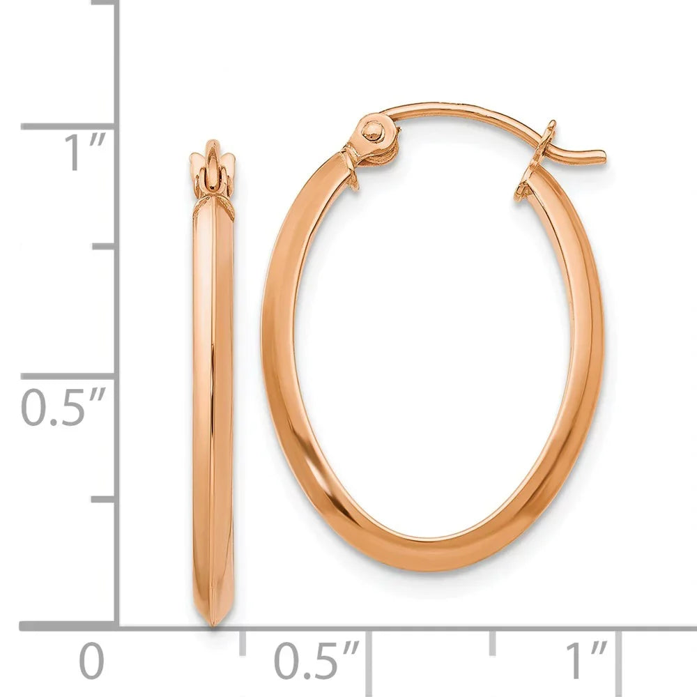 Real Polished for 14kt Adults and Earrings; Tube and for Teens; Men Oval Rose Women Gold
