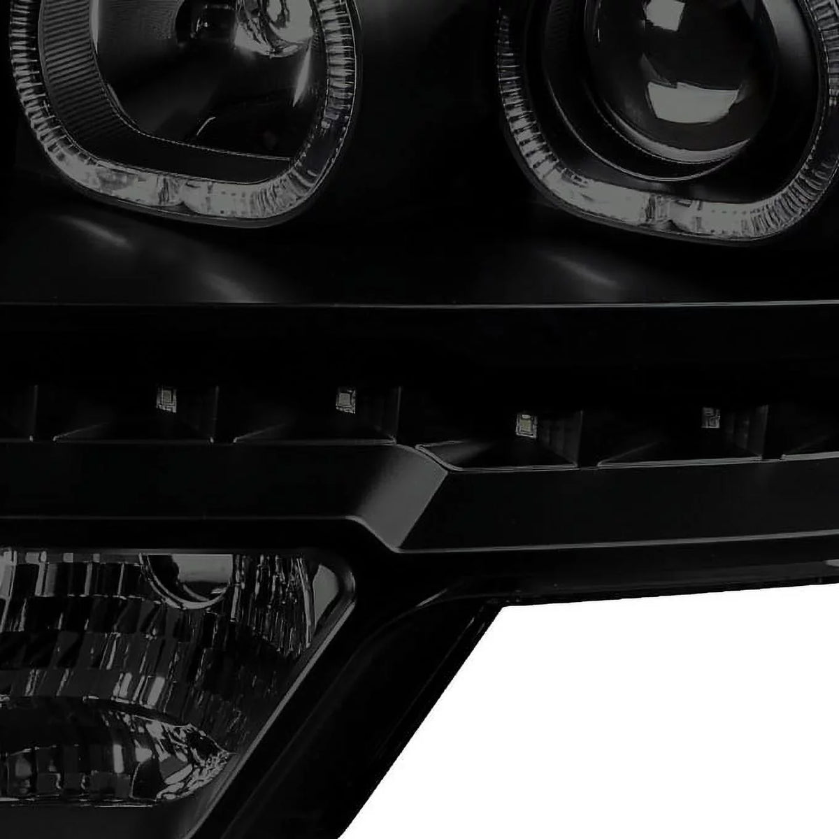 '+ LED F-150 AKKON F150 [Dual Halo - Ring] Truck Projector Set Headlights 09-14 LED Pickup Black Smoked light For Tail