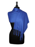 Wool Biagio Color Solid 100% BLUE Scarf Pashmina Shawl Womens Scarve Wrap ROYAL