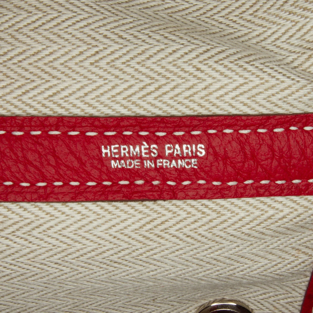 Leather Bag Red Negonda Tote 36 (Good) Authenticated Party Calf Pre-Owned Hermès Garden Unisex