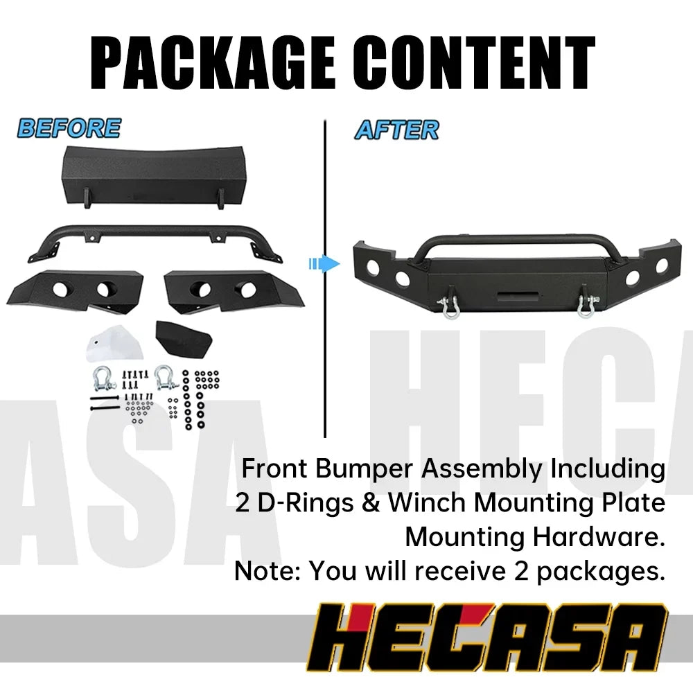 2013 Chevy D-Rings Front 2010 2007-2013 2011 Bar 1500 W/ Bumper 2012 Push 3-Piece Modular 2008 HECASA Silverado 2009 for
