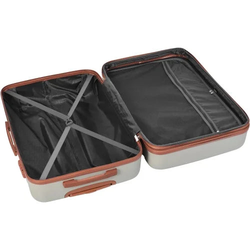 New and Hardshell Suitcase with Suitcase Brown) Sets 3pcs Grey ABS Luggage TSA 20''24''28''( Spinner Luggage sets Light Expandable Clearance Durable Lock Wheels Hardside Lightweight Model