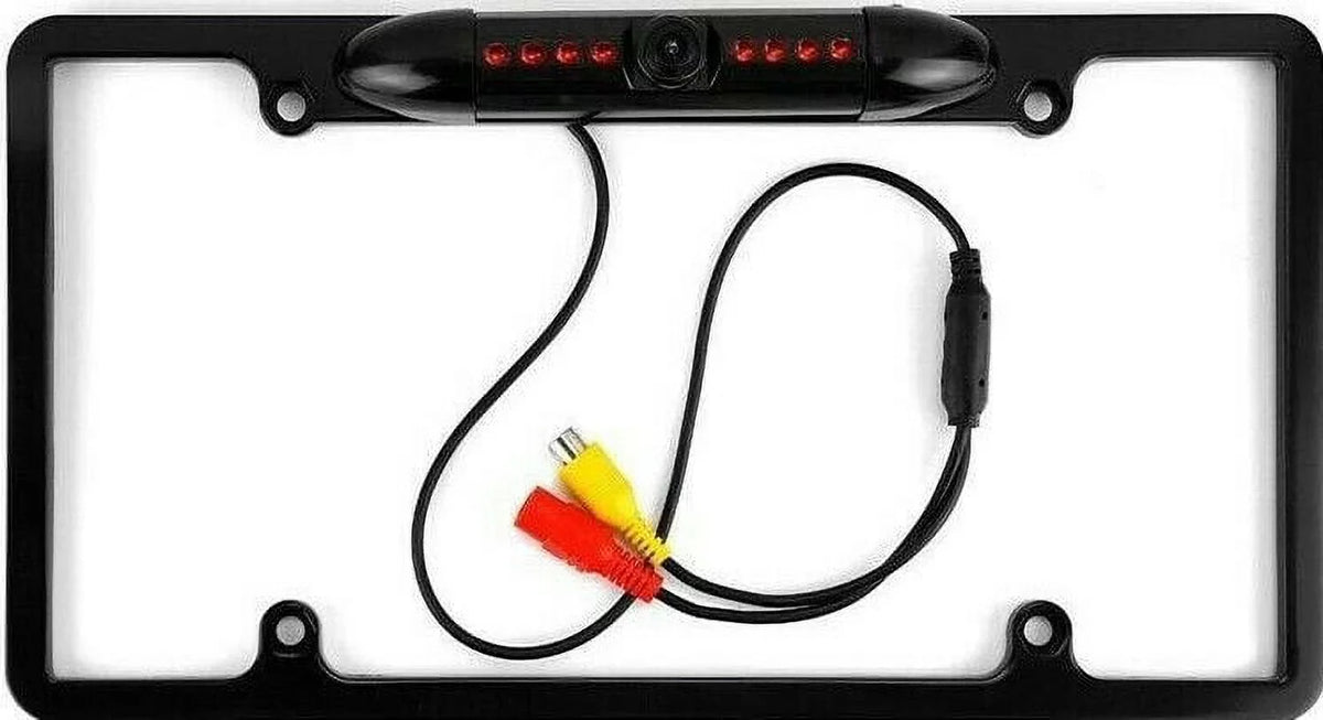 8 IR Camera Vision NEW Night License RearView Frame Car 12V BLAC Backup US Plate