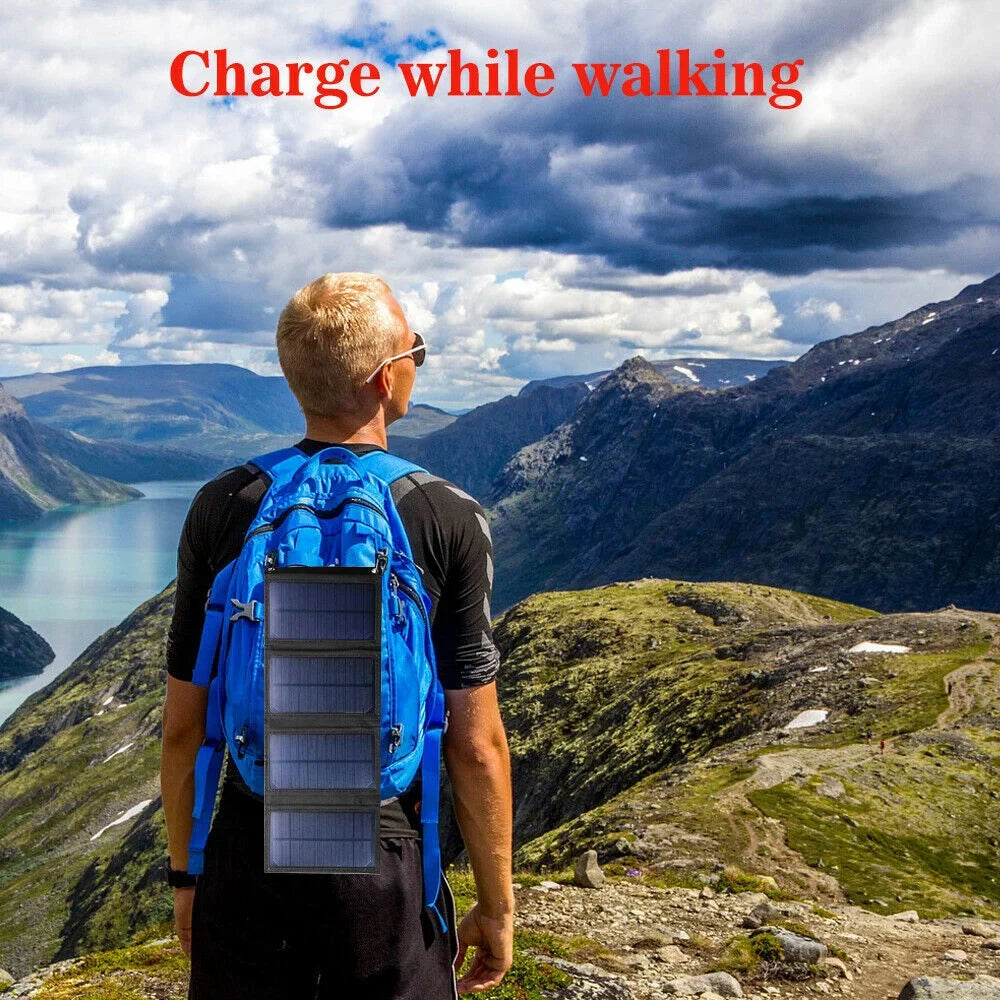 Portable Outdoors for Bank Solar Phone 80W Solar Hiking Panel Fishing Emergency Power Waterproof Charger Camping Charger Phone Solar