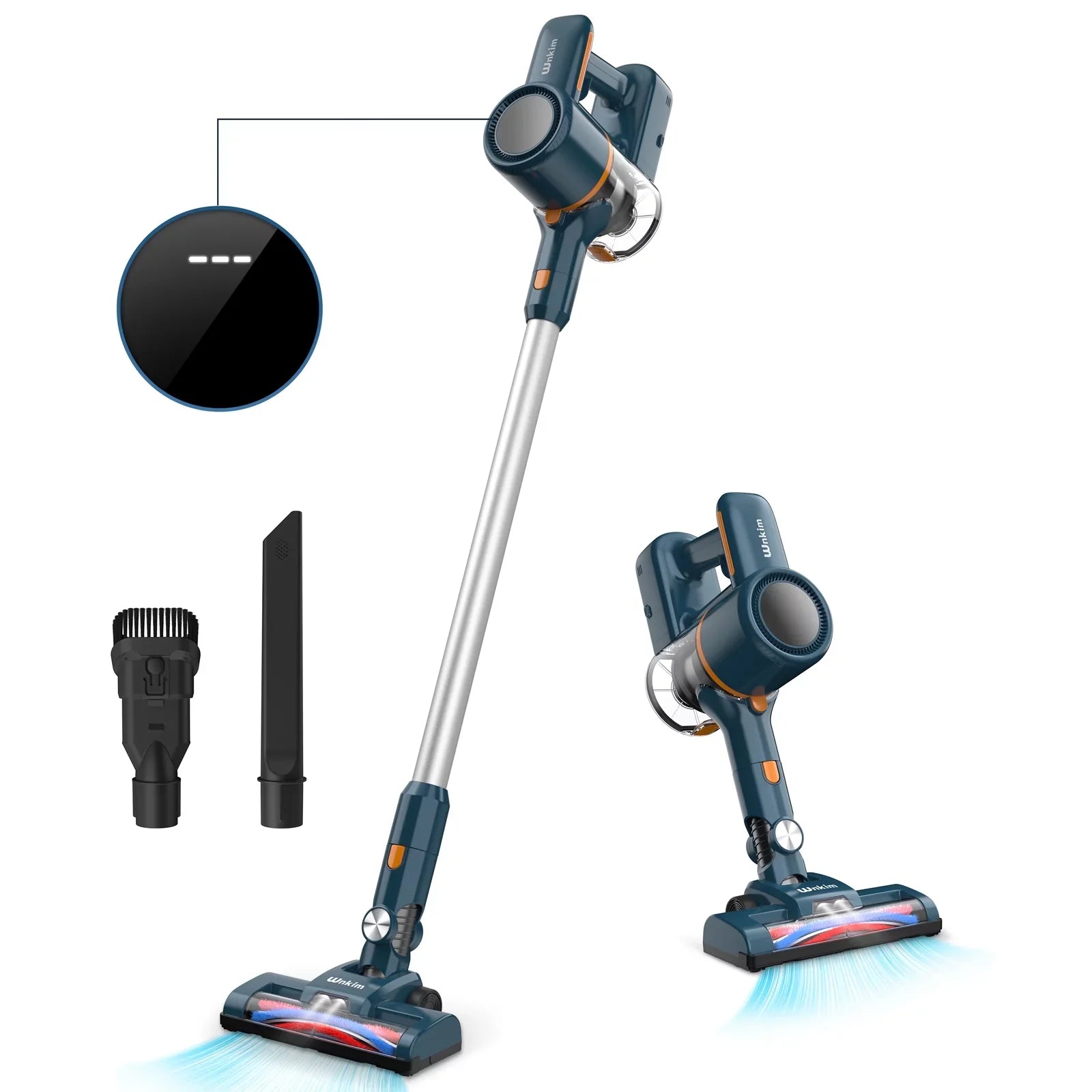 Vacuum 35 Runtime, Hard Powerful Lightweight Stick for to Floor Cordless Cleaner Home mAh up 2200 Vacuum Wnkim with Vacuum Pet Carpet Mins Hair, M5 Battery, 6-in-1 Cleaner,