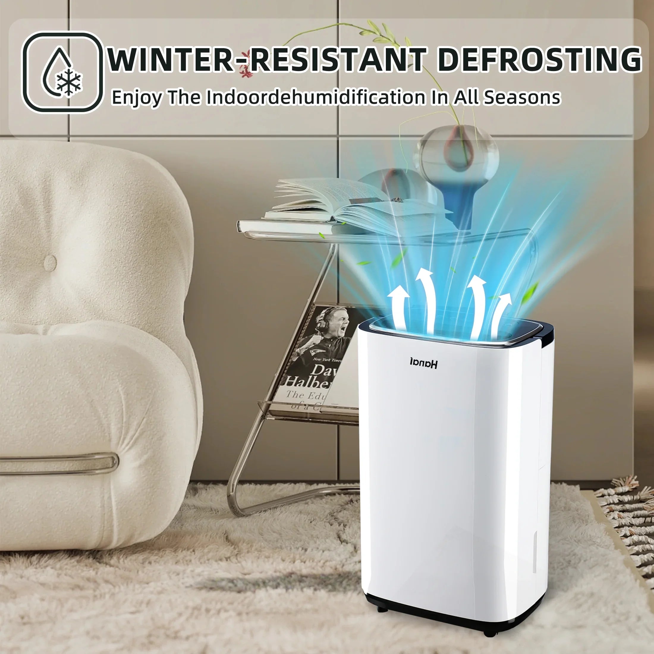 Dehumidifier,1500 Pints Home Removal Pints Drain Sq.Ft,Protable "F, RH),White 30 WANAI with Hose,Max Basement and Moisture 22 Dehumidifier for (95 95%