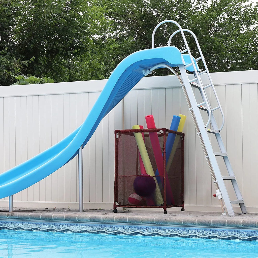 Kids Essentially 28" and Balls, Equipment Noodles Pool (43" x Brown Mesh Storage L 25" x Yours Rolling Style Organizer Toys, Holder, W Floats Large, 563009 Height, Bin, H),
