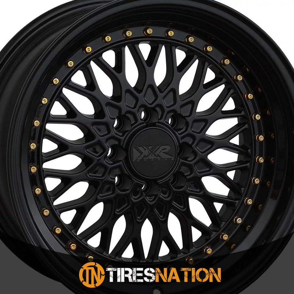 15x8 536 4x100/4x114.3 Black Wheel 20et / Rivets XXR Gold
