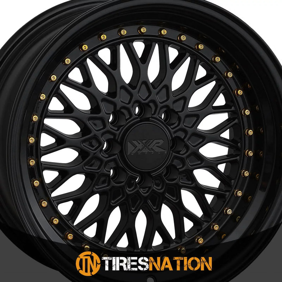 15x8 536 4x100/4x114.3 Black Wheel 20et / Rivets XXR Gold