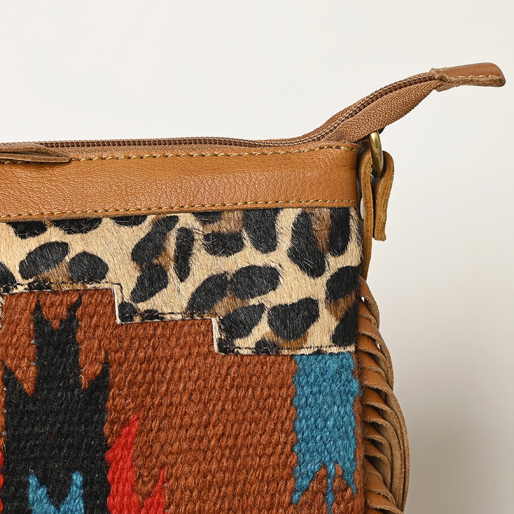 Leather OHA116 bag Wool women handbag Upcycled Hair-on Genuine HOBO purse OHLAY western OH