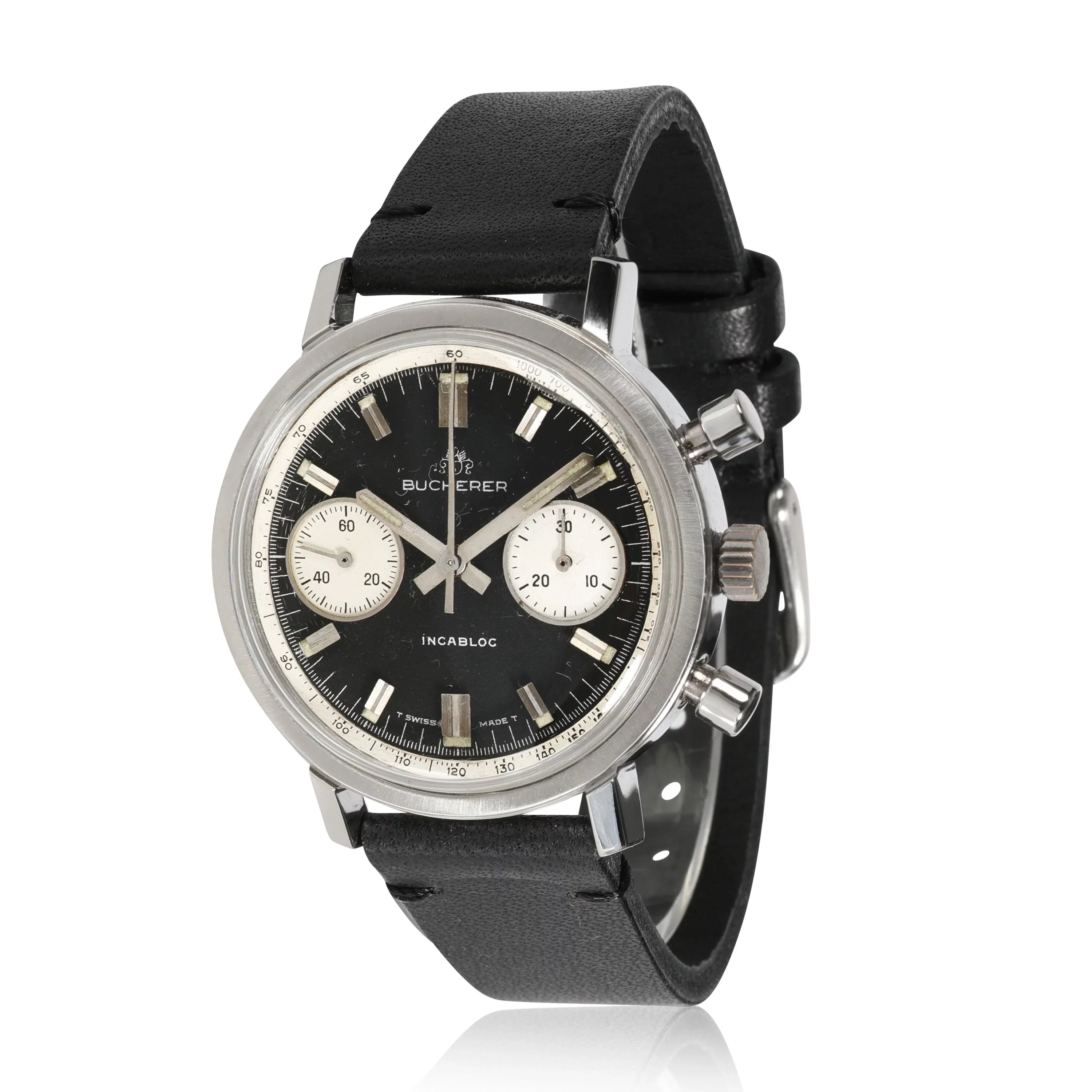 Vintage Stainless Men's Bucherer Chrono Chrono in Steel Pre-Owned Watch